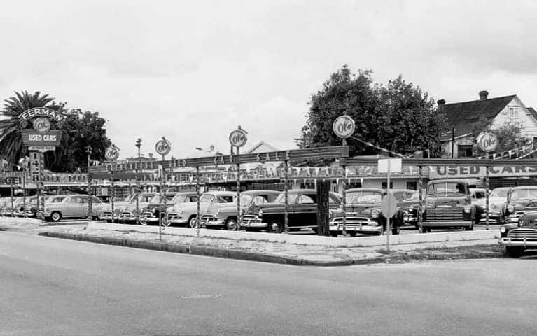 The Ferman OK Used Cars lot on Florida Avenue. Circa 1950.