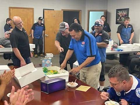 Jose at his retirement party