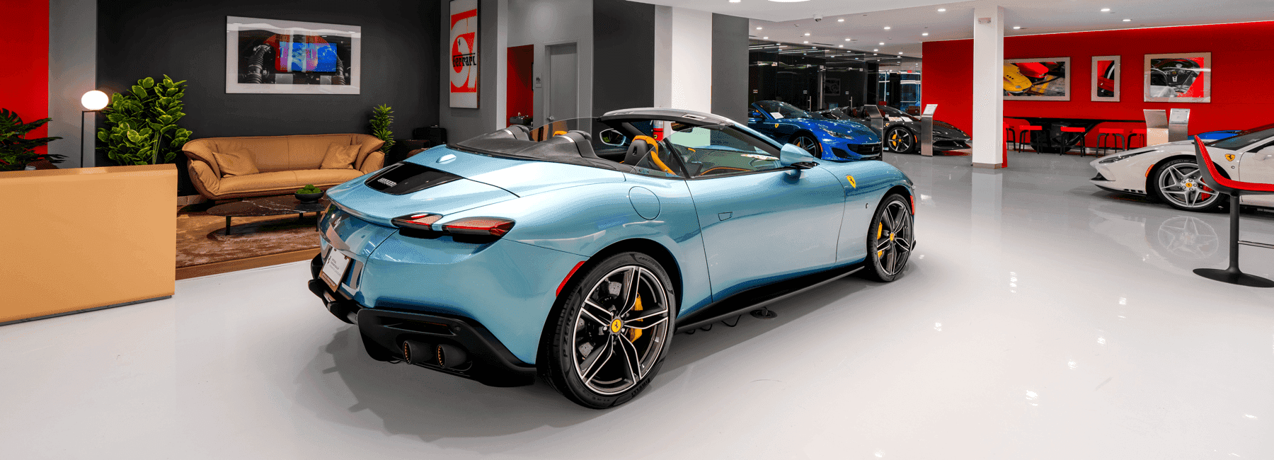 Ferrari-Long-Island-Showroom-blue-ferrari