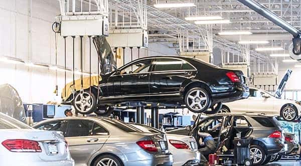 MB vehicles in shop