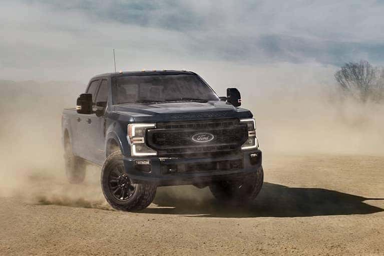 2022 Ford Super Duty on a sandy road