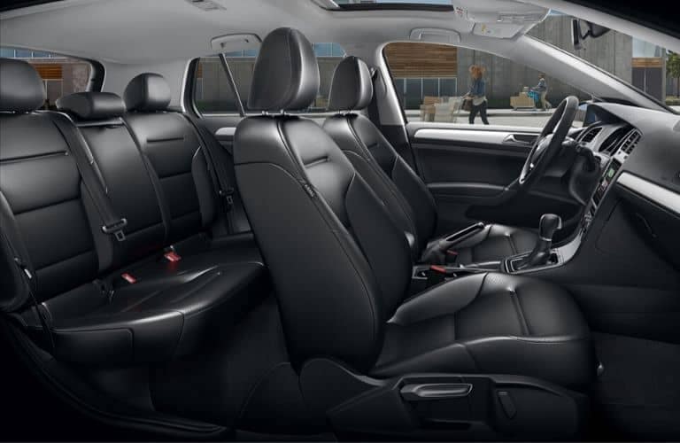 Interior view of the seating available inside a 2020 Volkswagen Golf