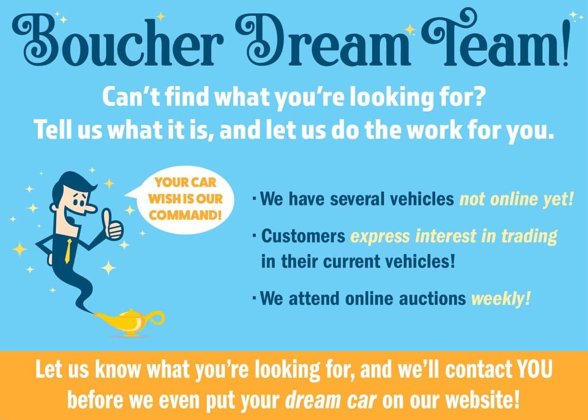 Boucher Find My Dream Car graphic
