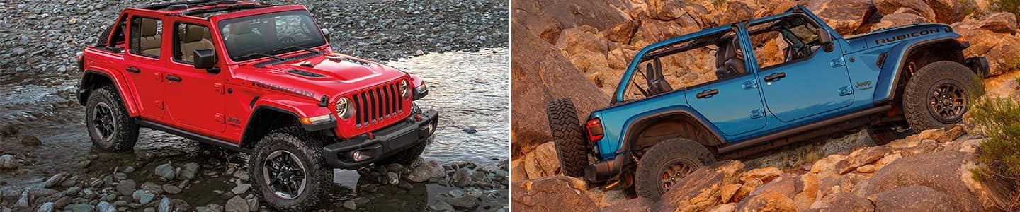  Jeep Wrangler Rubicon vs.  Comparación de Rubicón