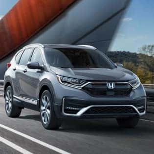 Honda SUV drives on highway