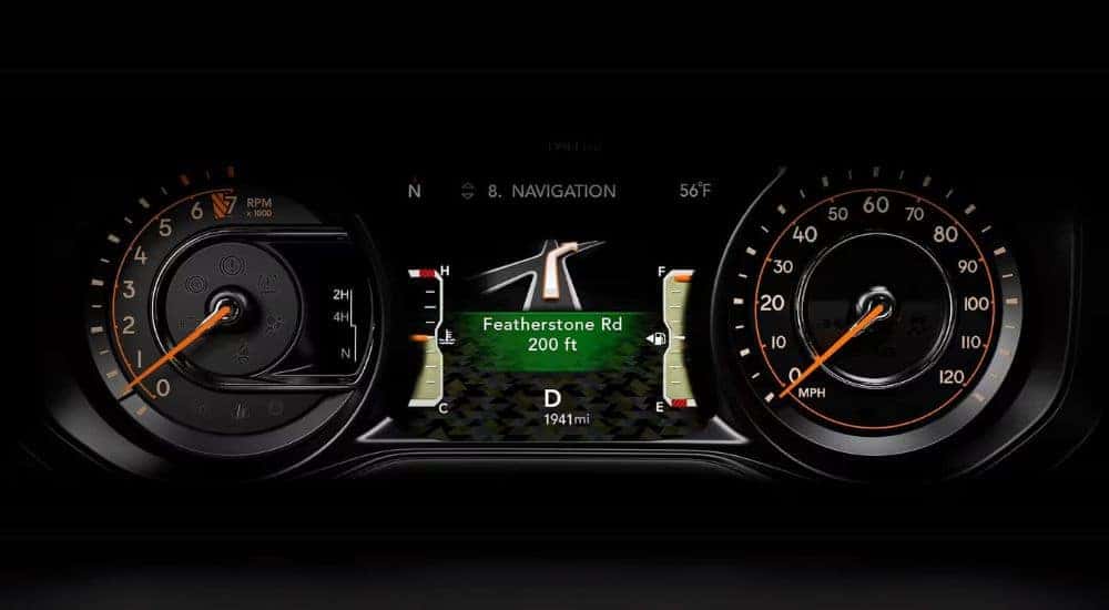 The navigation screen is shown in a 2024 Jeep Wrangler.