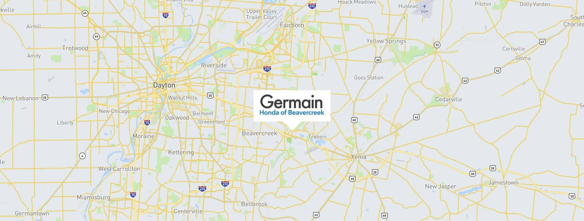 Germain Honda Beavercreek map