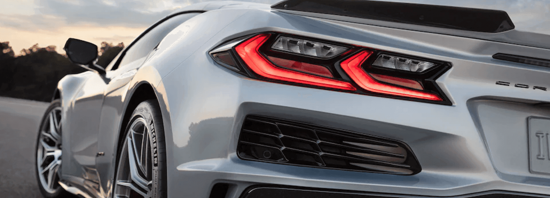 silver 2023 Corvette Z06 speeds on road