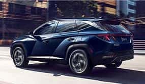 Hyundai tucson hybrid sideview blue