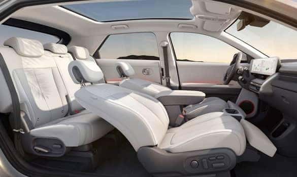 interior of hyundai ioniq 5, white seats