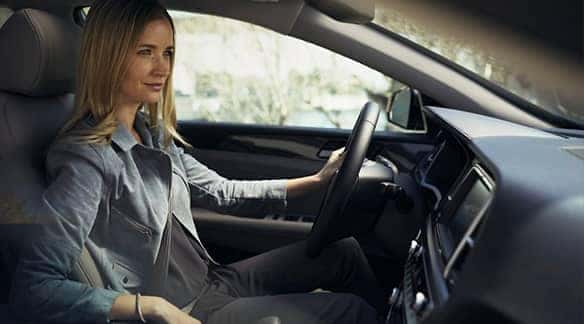 Woman in drivers seat