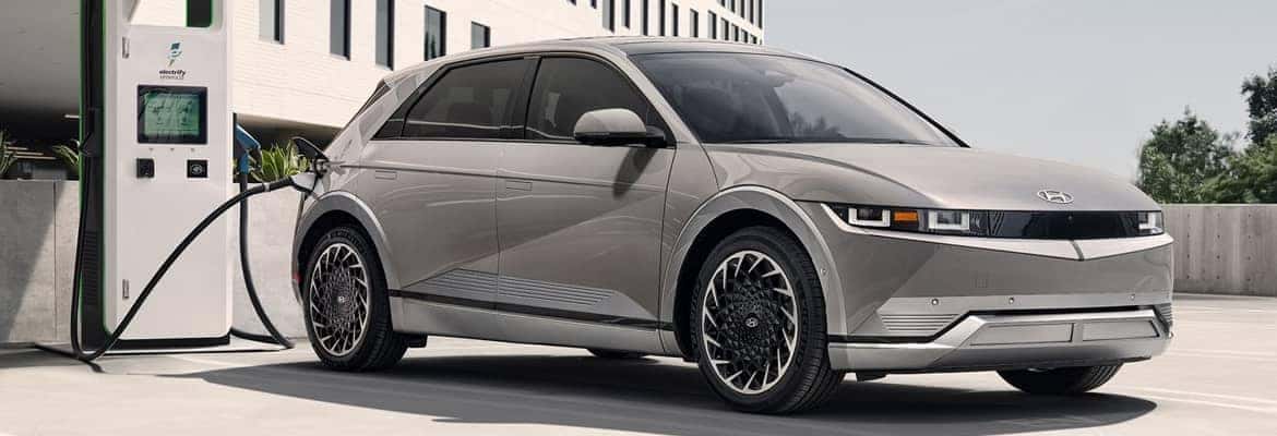Silver 2022 Hyundai IONIQ 5 charging