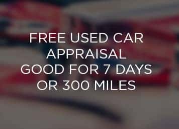 Free Used Car Appraisal good for 7 days or 300 miles