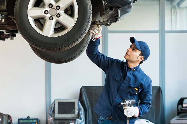 Mechanic at work in his garage