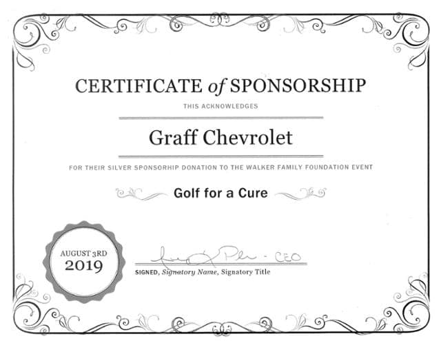 Certificate of Sponsorship