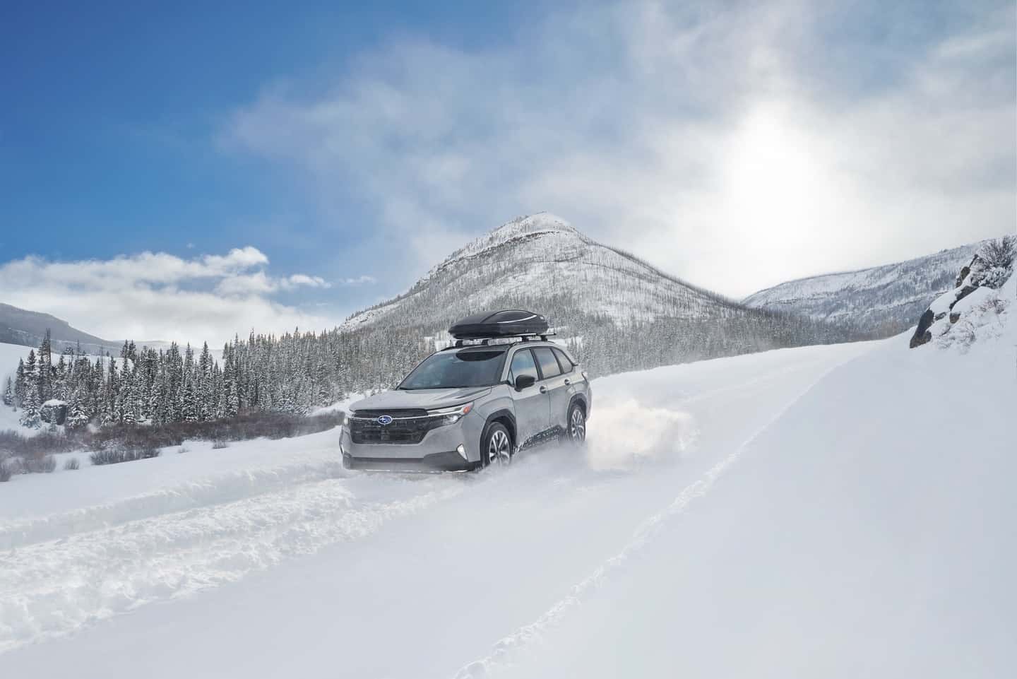 Subaru in snow