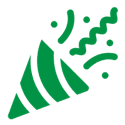 green celebration icon