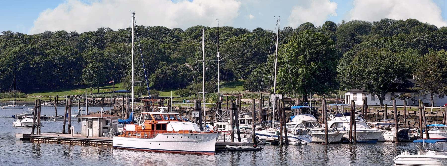 An exterior shot of boats