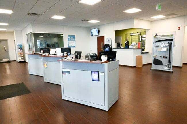 interior of parts department