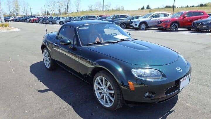 Mazda convertible after shot repaired