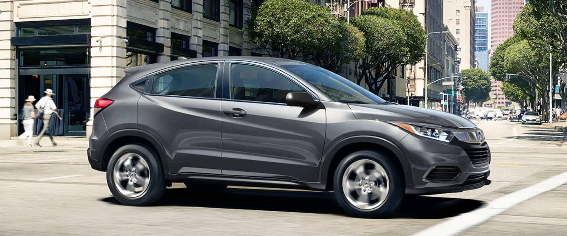 2021 Honda HR-V driving in downtown city streets