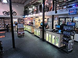Wide angle view of the parts store