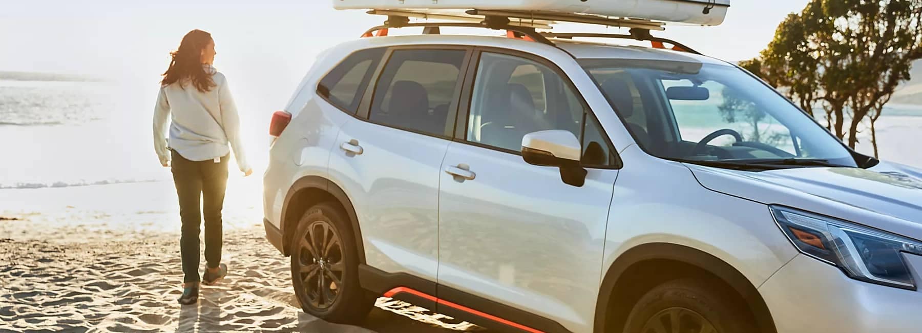 2022 Subaru Forester side view parked on beach