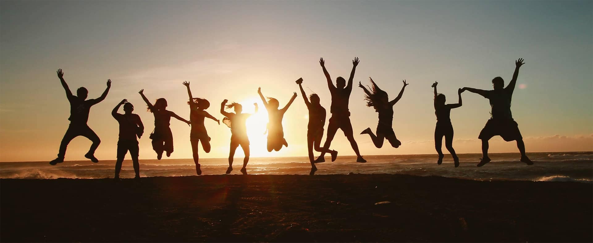People jumping for joy