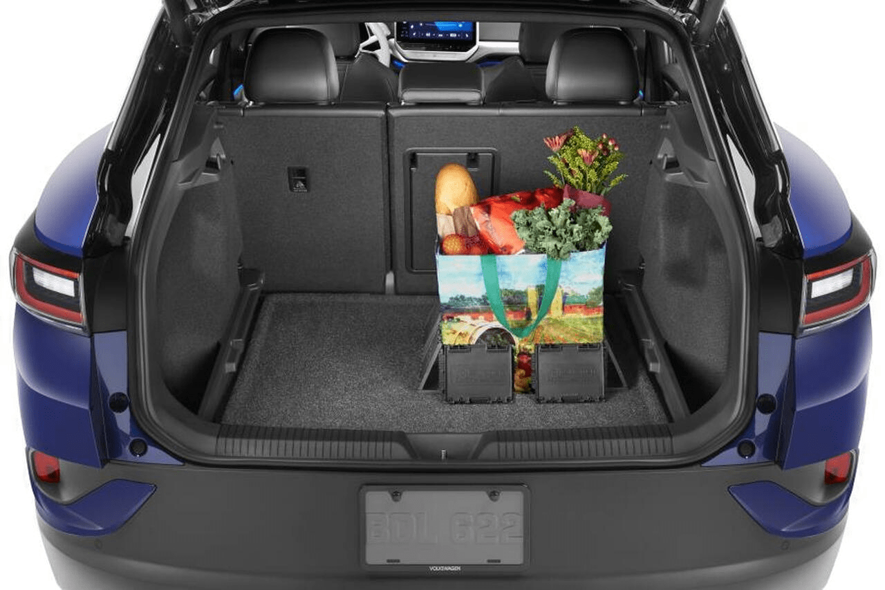 Open trunk with grocery bag