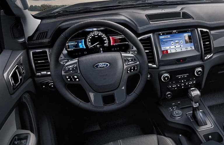 2019 Ford Ranger gauge cluster and infotainment screen