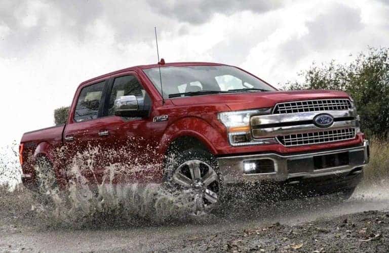 2019 Ford F-150 red in the mud