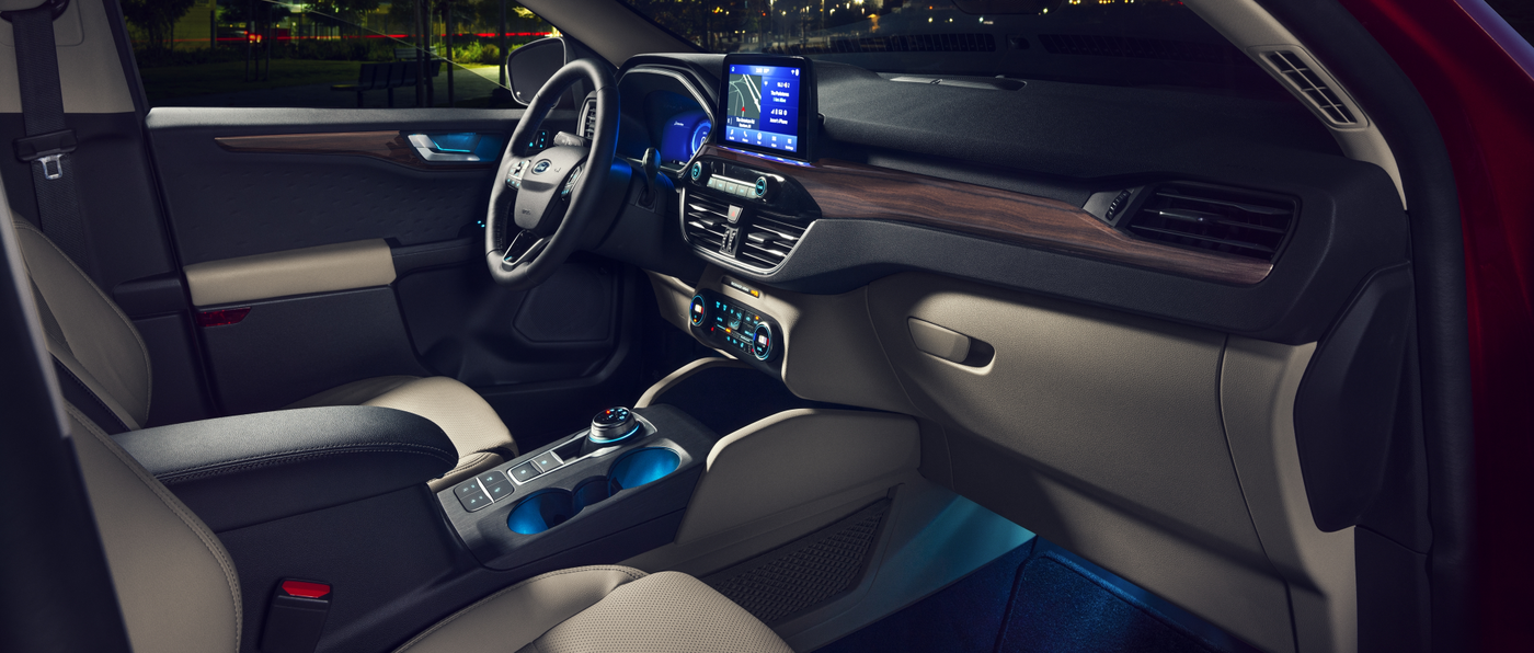 2020 Ford Escape interior with lighting