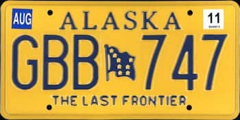 Alaska license plate