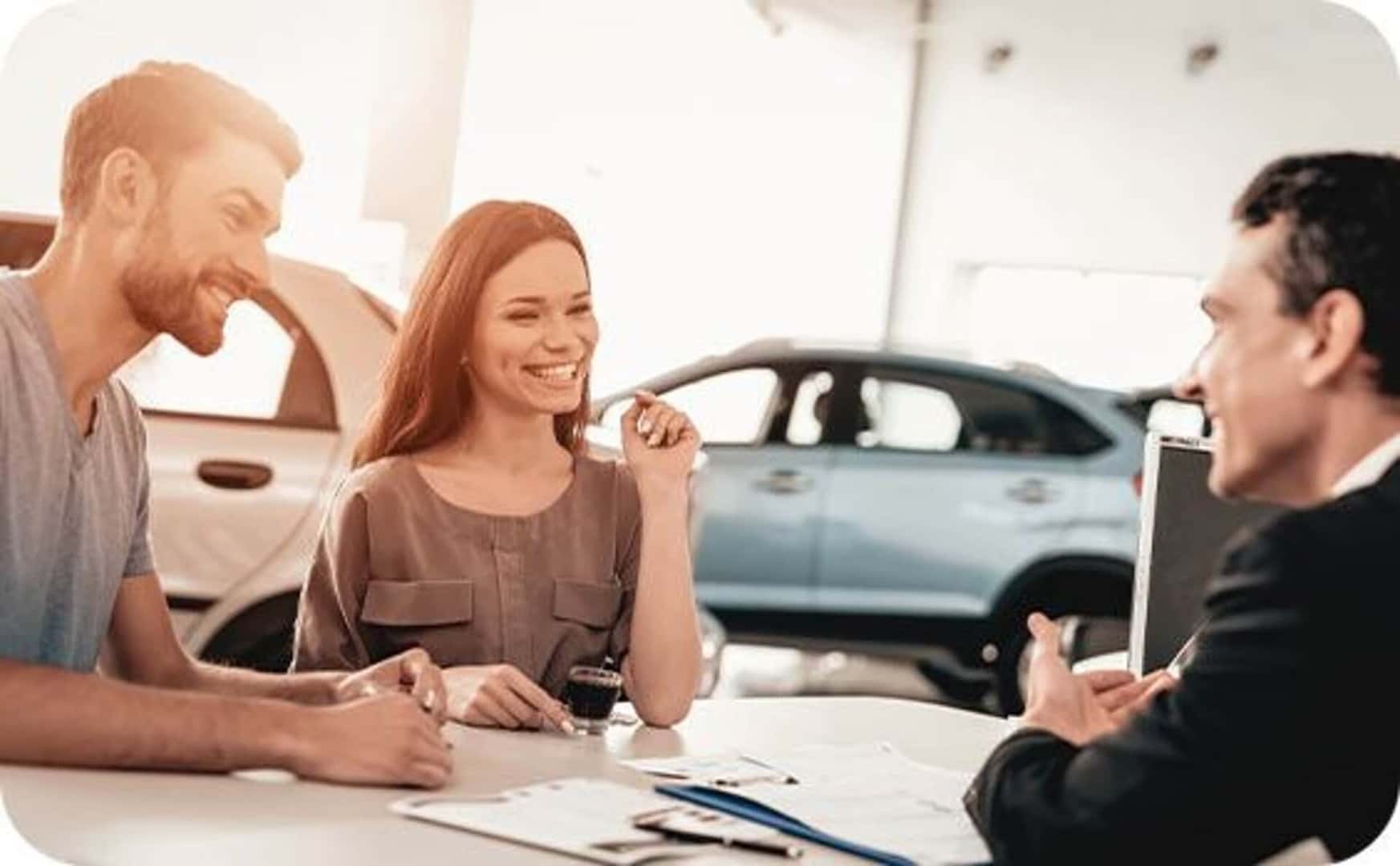 Customers at dealership