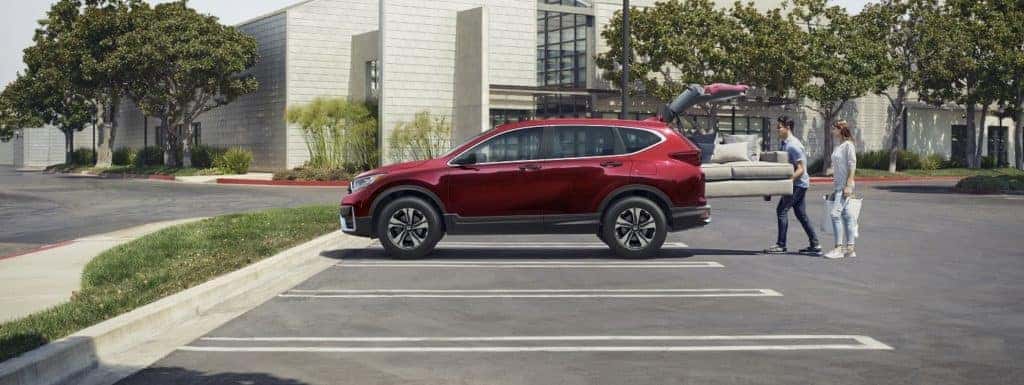 2021 Honda CR-V in Red with open Trunk