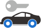 Car with a key icon