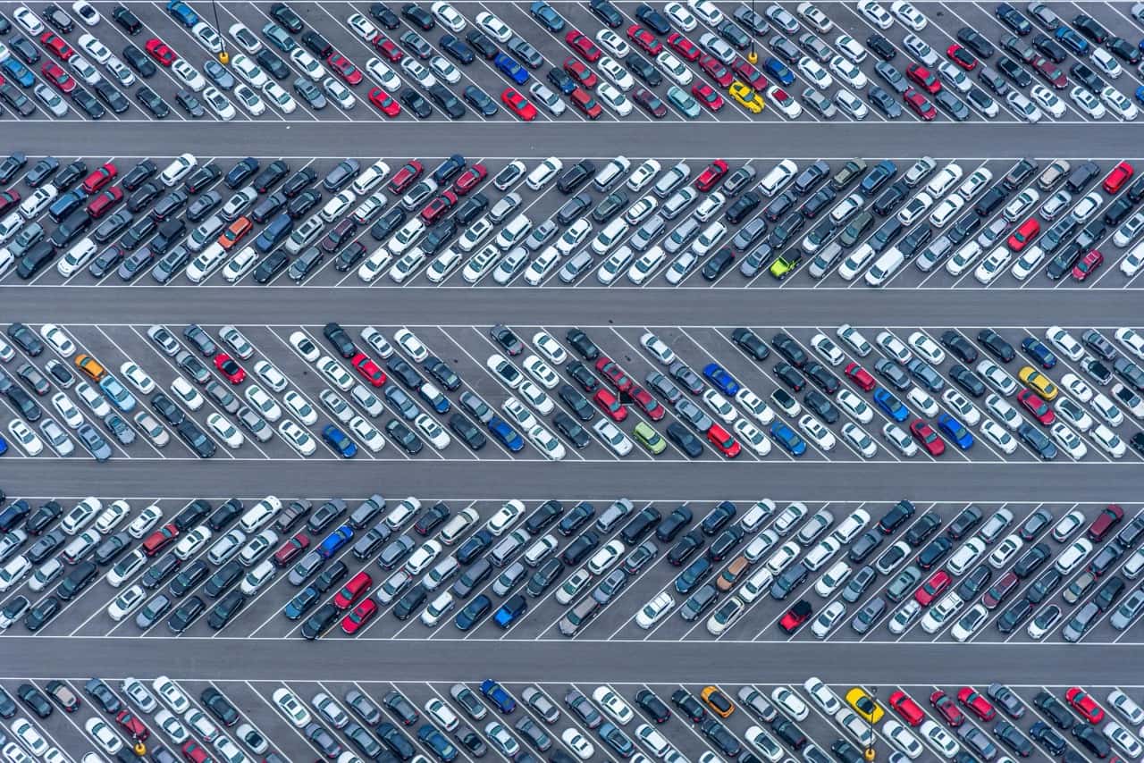 Parking lot of cars