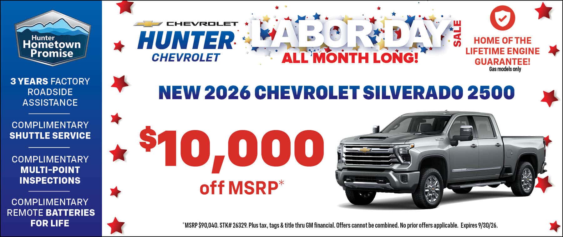 2026 Silverado 2500 $10,000