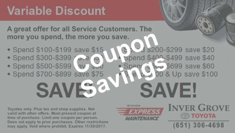 Toyota service discount coupons