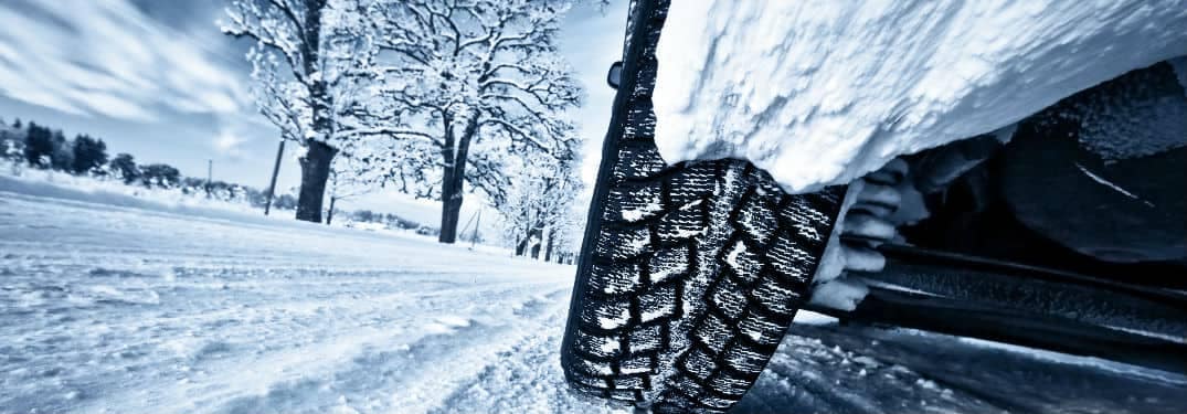 View of Tire in Winter
