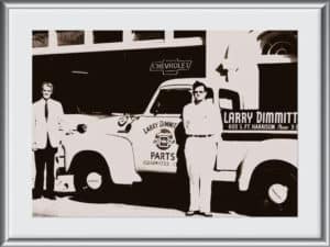 larry dimmit with parts vehicle