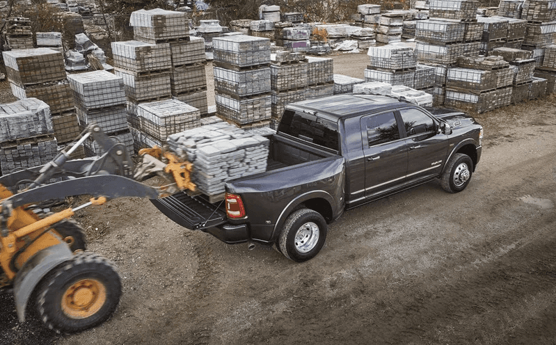 Work truck at work site