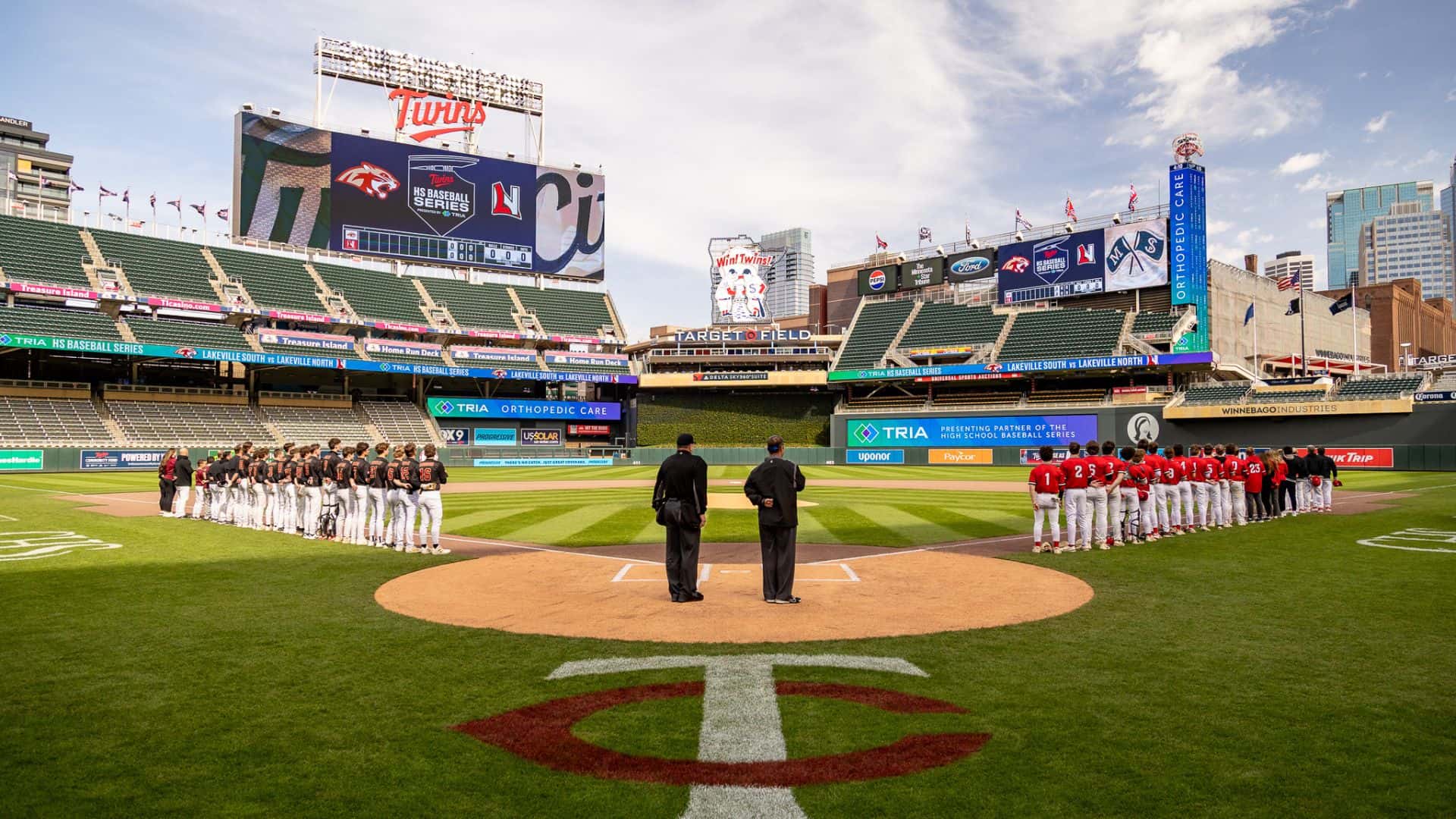 Lakeville North and South line up at Target Field High School Series