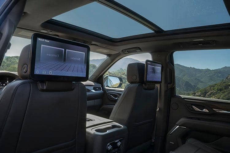 2022 Yukon Interior backseat tv screens behind headrests