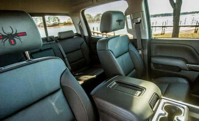 White SCA Performance Black Widow Leather Truck Interior Driver and Passenger side