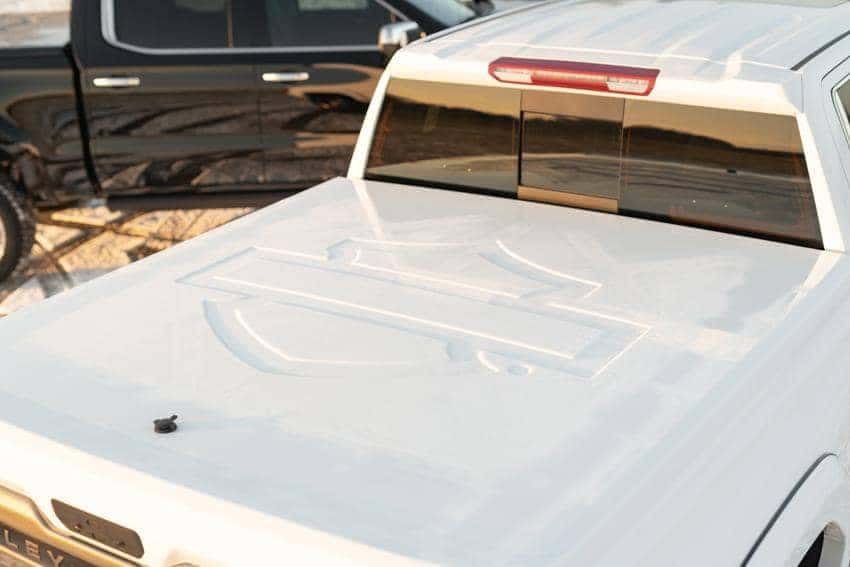 Harley-Davidson GMC Sierra Hardtop Bedcover with Harley Davidson Logo embeded in it