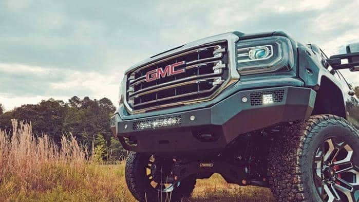White SCA Performance truck grill GMC