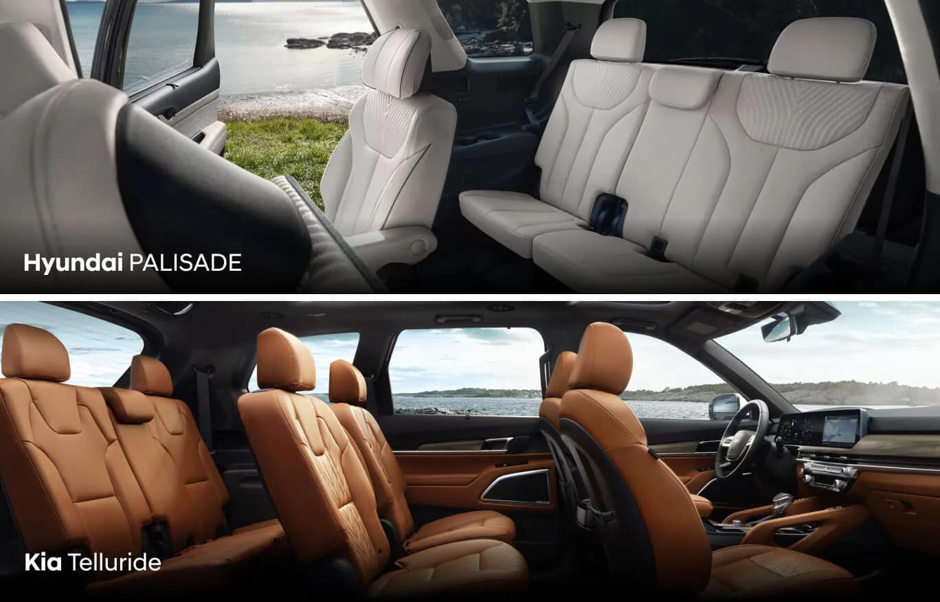 Hyundai Palisade vs. Kia Telluride Dimensions