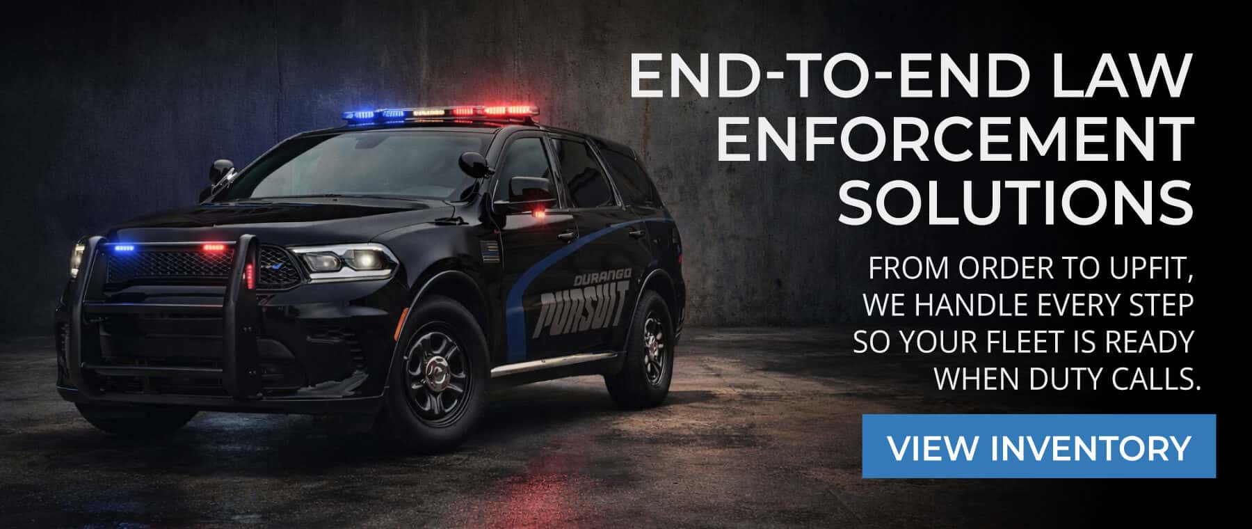 End-to-end law enforcement vehicle solutions including police vehicles, upfitting, and fleet support