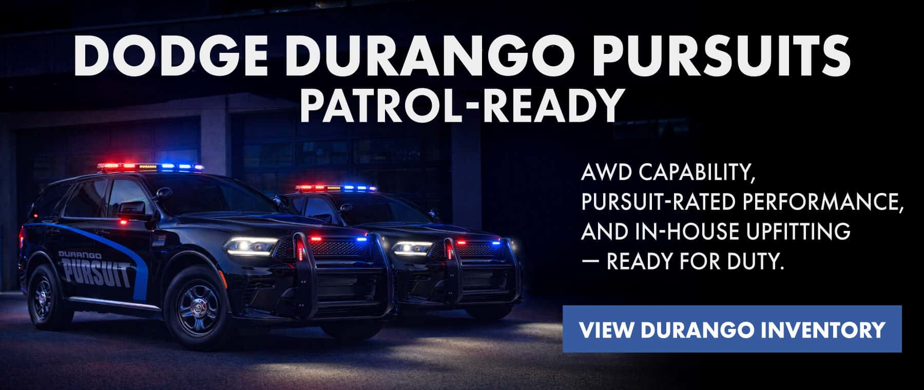 Dodge Durango Pursuit inventory serving law enforcement departments nationwide